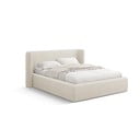 Krémszínű kárpitozott ágyneműtartós franciaágy ágyráccsal 200x200 cm Jason – Windsor & Co Sofas