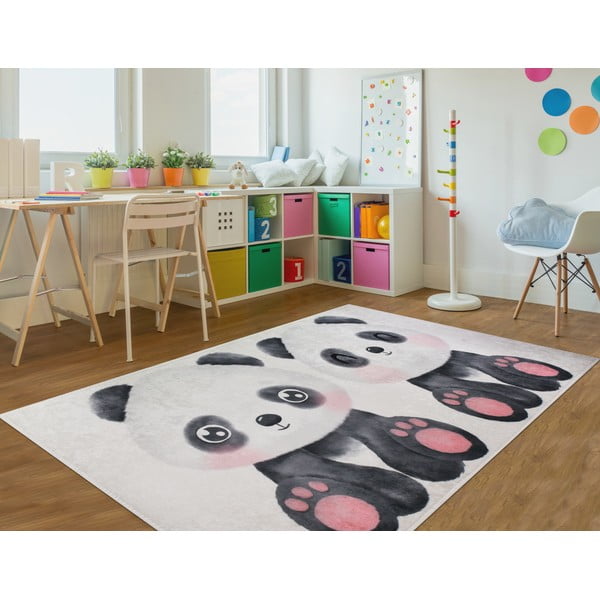 Fekete-fehér gyerek szőnyeg 100x160 cm Panda Friends – Vitaus-image-1