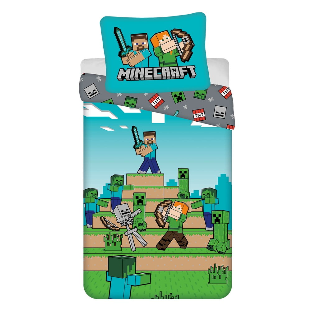 Egyszemélyes pamut gyerek ágyneműhuzat 140x200 cm Minecraft "We got this" Jerry Fabrics