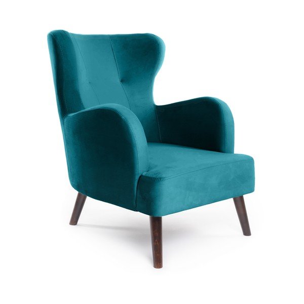 Türkiz bársony füles fotel Noemye – Bonami Selection