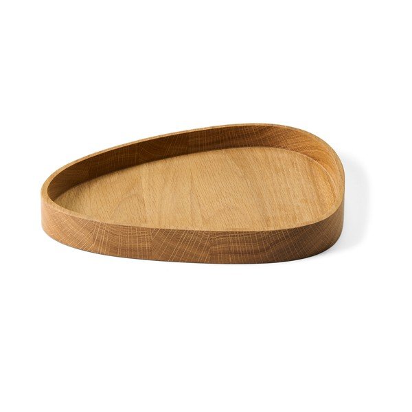Natúr színű dekoratív fa tárolódoboz 26x23x3 cm Curve L – LIND DNA