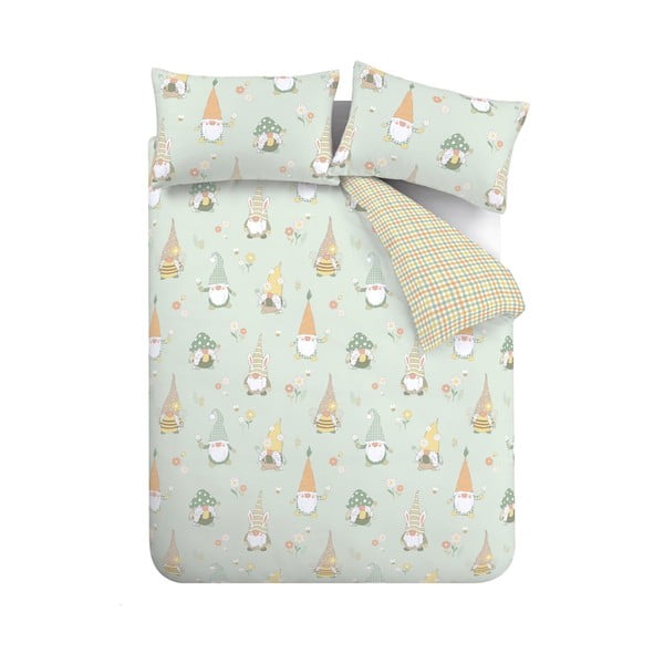 Világoszöld kétszemélyes ágyneműhuzat 200x200 cm Spring Gonks – Catherine Lansfield