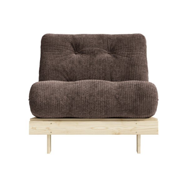 Sötétbarna kinyitható kordbársony futon fotel Roots – Karup-image-3