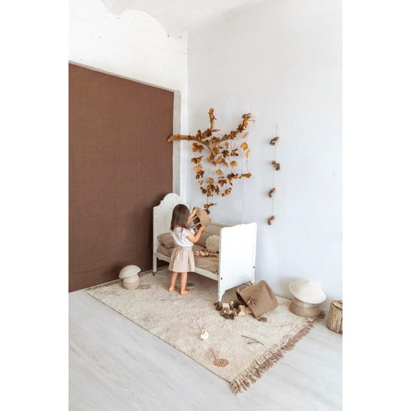 Krémszínű mosható kézi szövésű pamut gyerek szőnyeg 140x200 cm Pine Forest – Lorena Canals-image-3