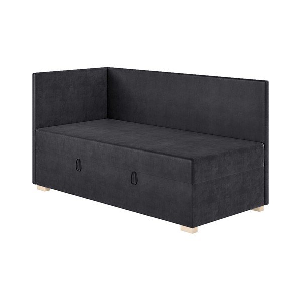 Sötétkék sarok ágyneműtartós gyerekágy matraccal 90x200 cm Flexi – Ghado-image-4