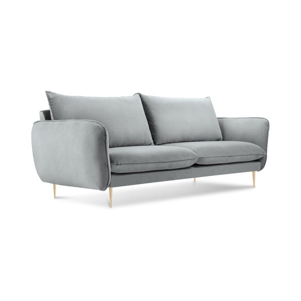 Florence világosszürke bársony kanapé,160 cm - Cosmopolitan Design