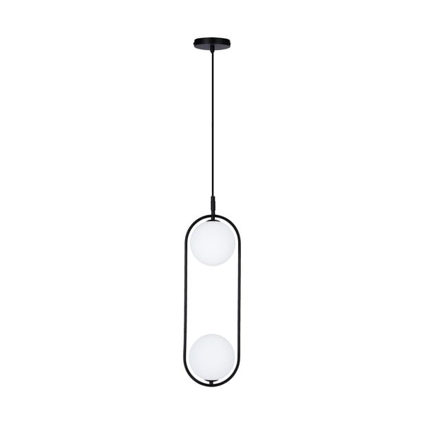 Fekete függőlámpa üveg búrával 18.5x15 cm Cordel – Candellux Lighting