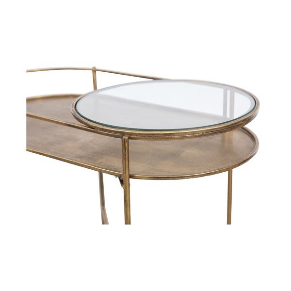 Aranyszínű üveg tárolóasztal - BePureHome-image-2