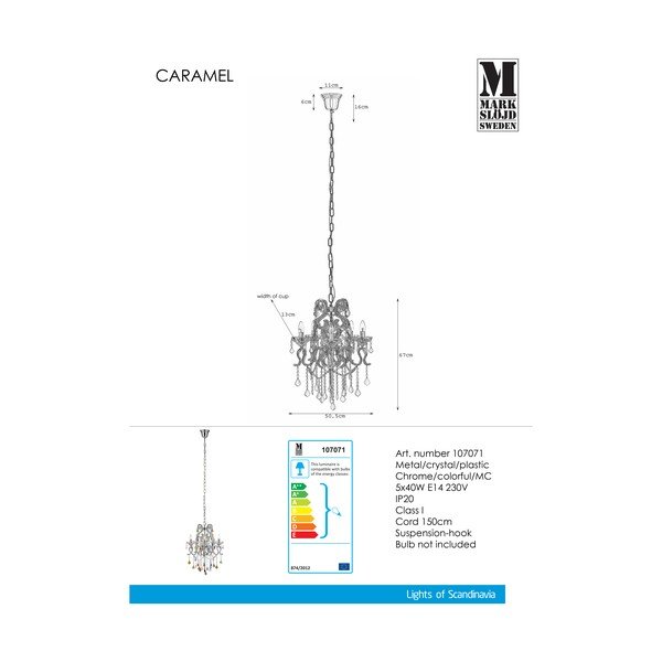 Caramel Chandelier függőlámpa - Markslöjd-image-2