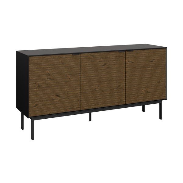 Fekete-barna alacsony komód borovi fenyő dekorral 150x76 cm Soma - Tvilum-image-1