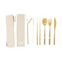 Aranyszínű rozsdamentes acél evőeszköz készlet 6 db-os Mimo – Premier Housewares
