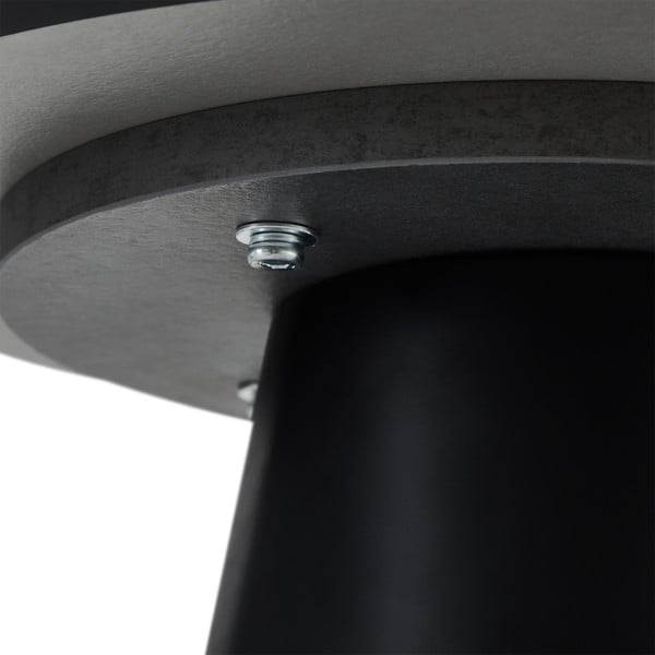 Fekete-világosszürke dohányzóasztal márvány dekoros asztallappal ø 45 cm Tango – Furnhouse-image-1