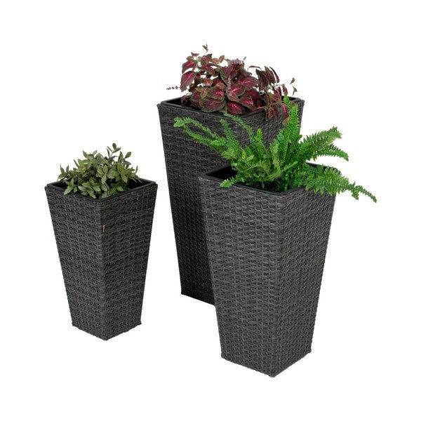 Műrattan virágcserép készlet 3 db-os Camelia – Garden Pleasure-image-1