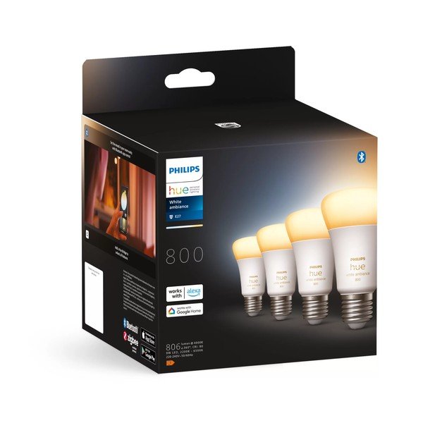 LED okos izzó szett 4 db-os E27, 9 W White ambiance – Philips Hue-image-2