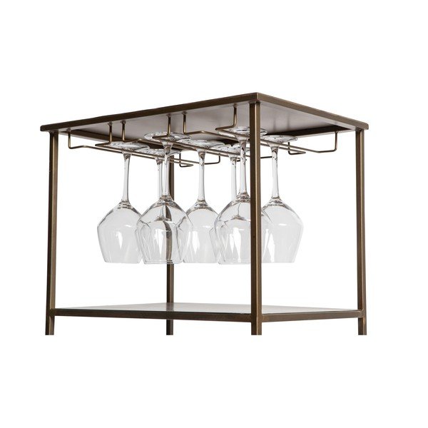 Fém sárgaréz színű bortartó szekrény 16 palackhoz, 46x118 cm Vadim - WOOOD-image-3