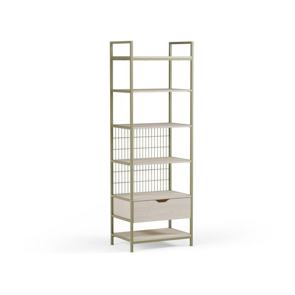 Zöld acél könyvespolc 60x179,5x40 cm Amara – Marckeric