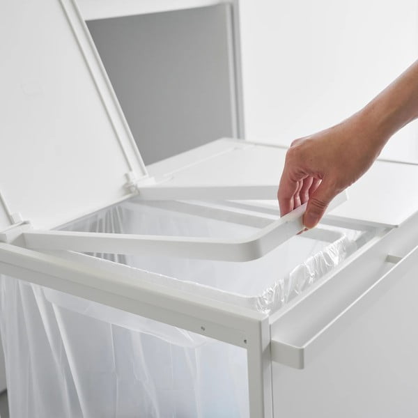 Fehér fém szelektív szemetes Tower – YAMAZAKI-image-2