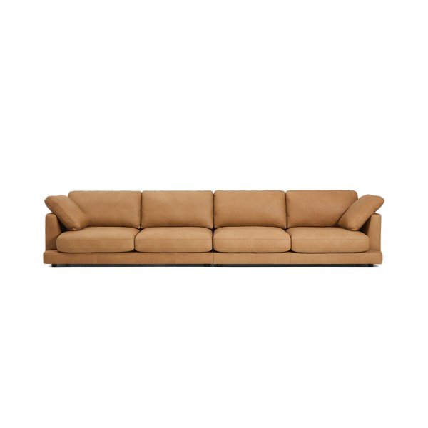Barna bőr kanapé 390 cm Gala – Kave Home-image-2