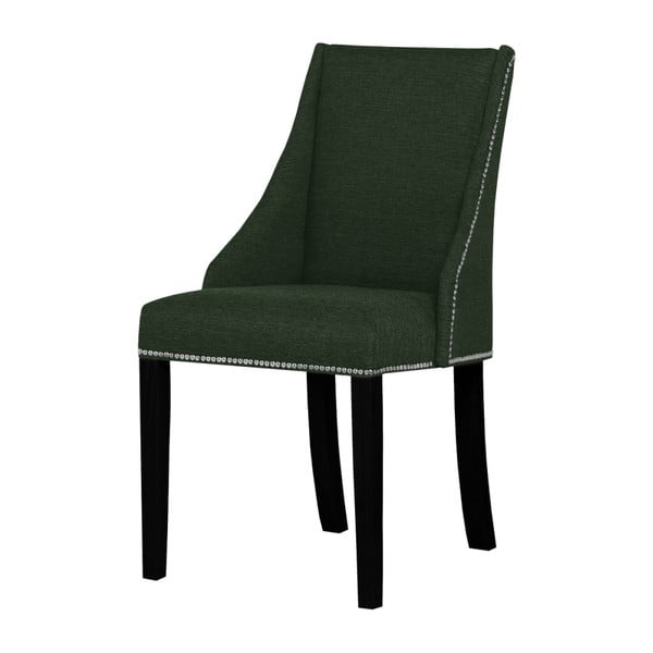 Patchouli sötétzöld bükk szék, fekete lábakkal - Ted Lapidus Maison