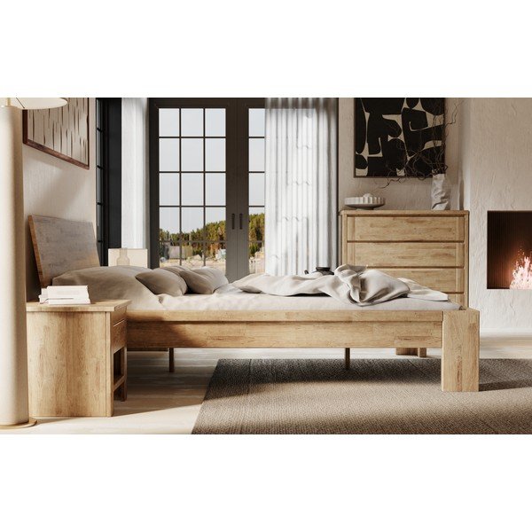 Barna alacsony tölgyfa komód 105x96 cm Timo – Olivia Living-image-3