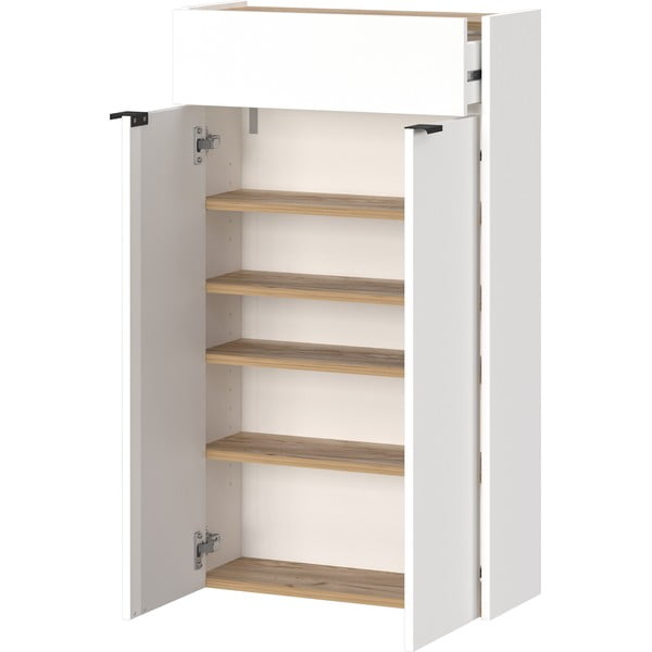 Fehér szekrény tölgyfa dekorral 56x97x22 cm Ameca – Germania-image-3