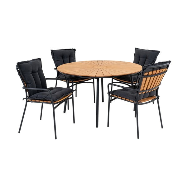 Natúr színű négyszemélyes kerti étkezőgarnitúra Cleveland – House Nordic-image-2