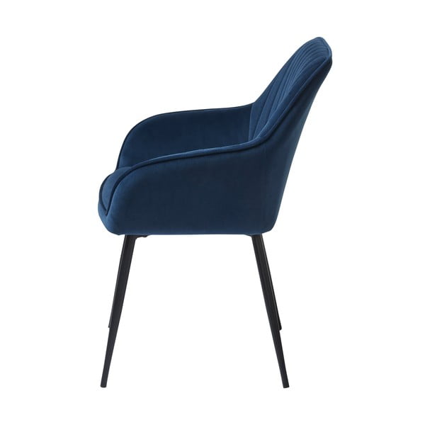 Sötétkék kárpitozott karfás étkezőfotel szett 2 db-os Nolan Stripe – Unique Furniture-image-3