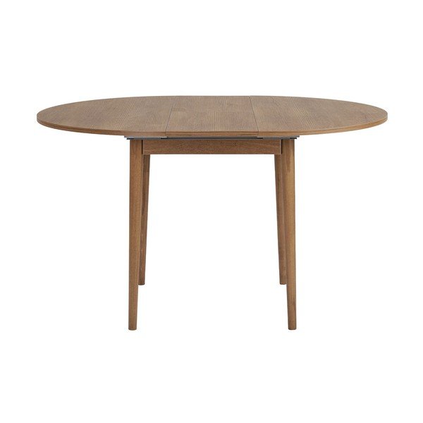 Kerek bővíthető étkezőasztal hosszabbító asztallappal tölgyfa dekorral ø 100 cm Viona – Kalune Design-image-4