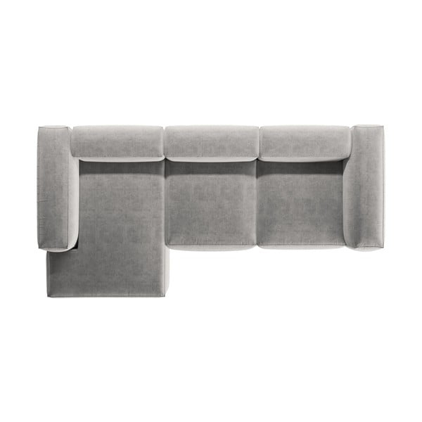 Világosszürke sarokkanapé (bal oldali-heverő résszel) Bergamo – Cosmopolitan Design-image-3