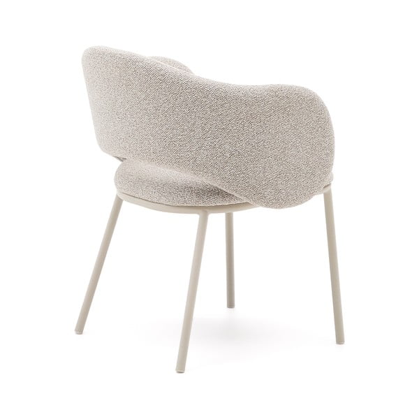 Elefántcsont színű kárpitozott étkezőfotel Maina – Kave Home-image-4