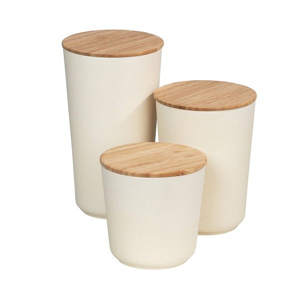 Bondy bézs kerámia tárolóedény bambusz fedővel, 500 ml - Wenko-image-2