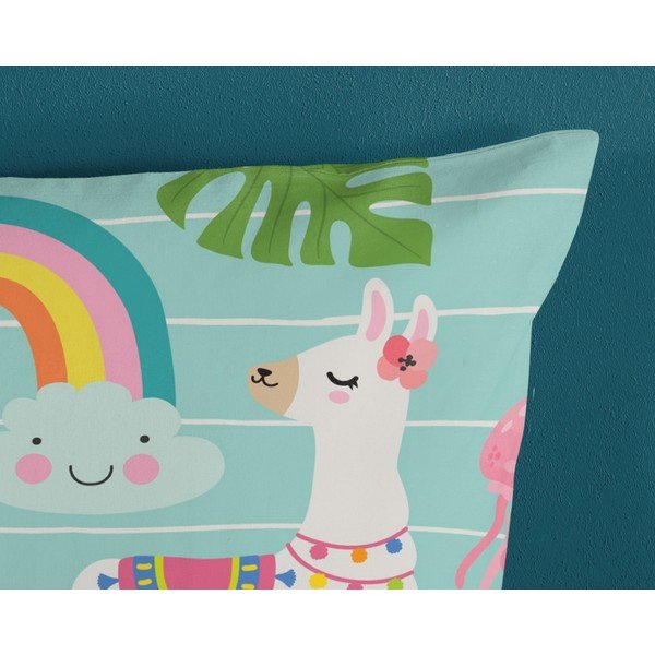 Kék egyszemélyes pamut gyerek ágyneműhuzat 140x200 cm Festen – Good Morning-image-3