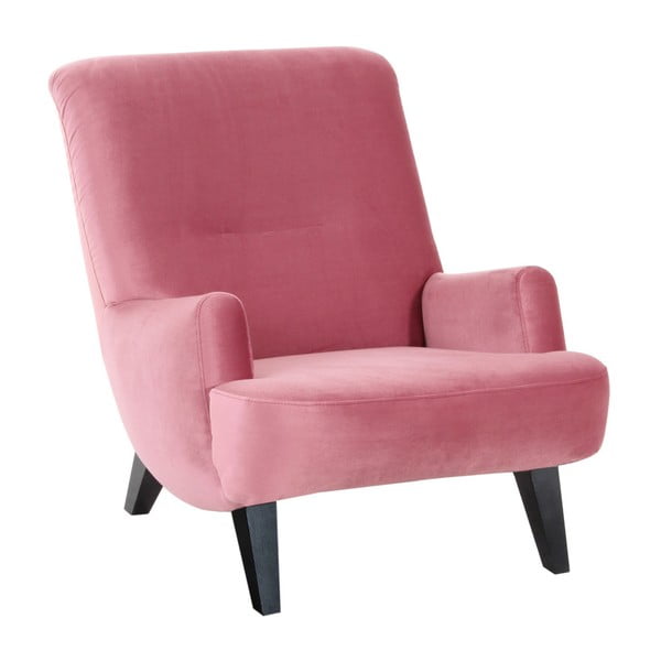 Brandford Suede rózsaszín fotel fekete lábakkal - Max Winzer