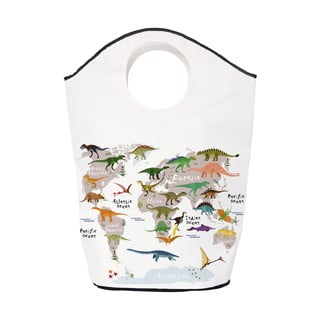 Fehér textil játéktároló kosár 57x26x70 cm Dino World Map – Butter Kings