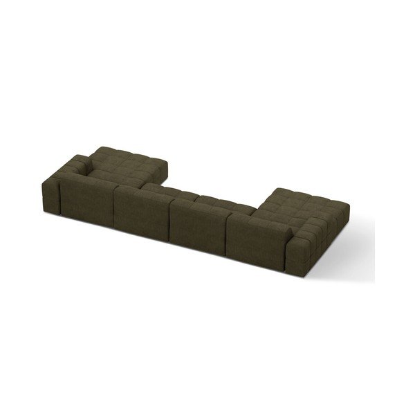 Khaki zsenília (U alakú) sarokkanapé Chicago – Cosmopolitan Design-image-2