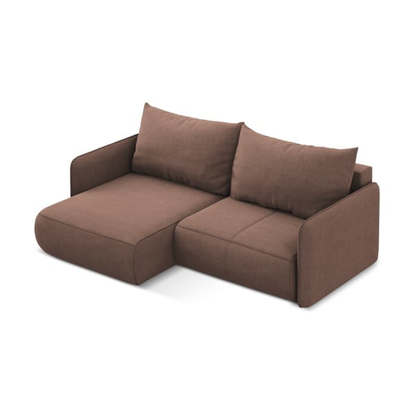 Rózsaszín kinyitható-tárolóhelyes sarokkanapé (bal oldali) Nanea – Makamii-image-4