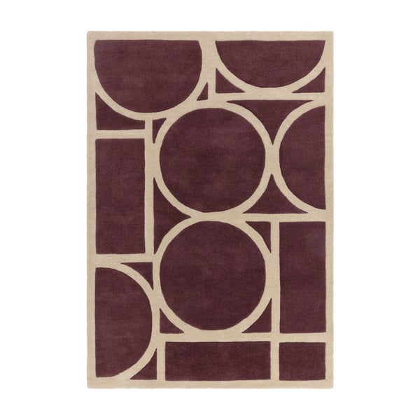 Sötétbarna gyapjú szőnyeg 120x170 cm Metro Plum – Asiatic Carpets