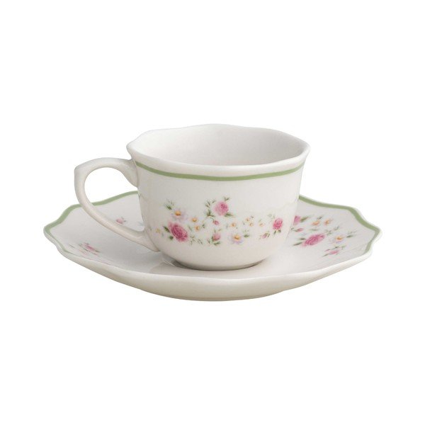 Fehér porcelán eszpresszó csésze szett 2 db-os 90 ml Nonna Rosa – Brandani