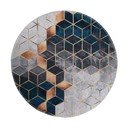 Fehér-petróleumkék mosható kerek szőnyeg ø 120 cm – Vitaus