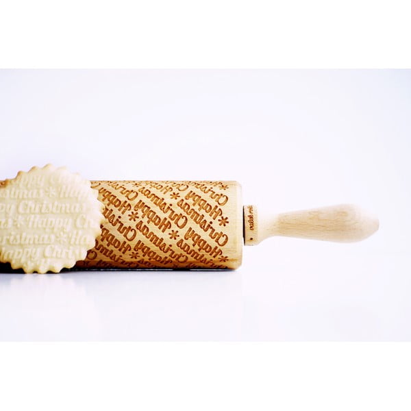 Happy Christmass karácsonyi dombornyomott sodrófa - Valek-image-2