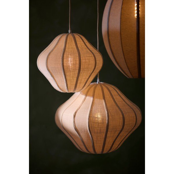 Krémszínű függőlámpa textil búrával ø 10 cm Sukau – Light & Living-image-1