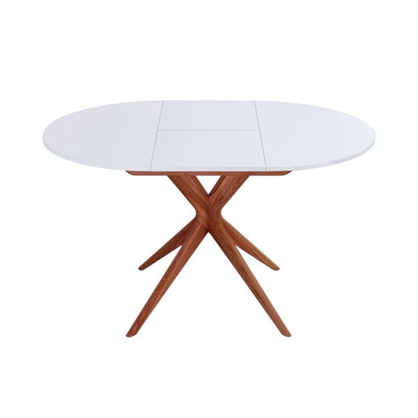 Kerek bővíthető étkezőasztal hosszabbító asztallappal ø 90 cm Jubi – Ragaba-image-2