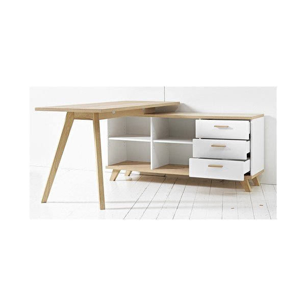 Oslo íróasztal fehér oldalsóasztallal - Germania-image-1