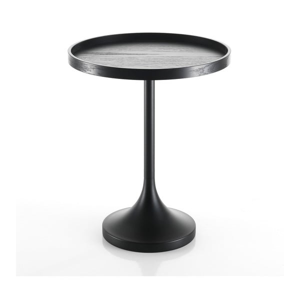 Ambrogio fekete dohányzóasztal, ⌀ 46 cm - Tomasucci