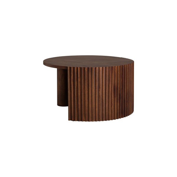 Sötét natúr színű kerek dohányzóasztal mangófa asztallappal ø 80 cm Bisselina – Ellos Home-image-3