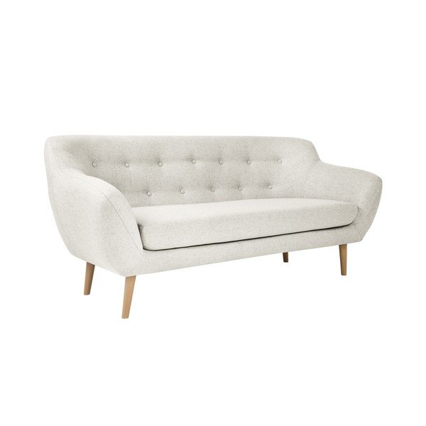 Sicile krémszín 3 személyes kanapé világos lábakkal - Mazzini Sofas-image-2