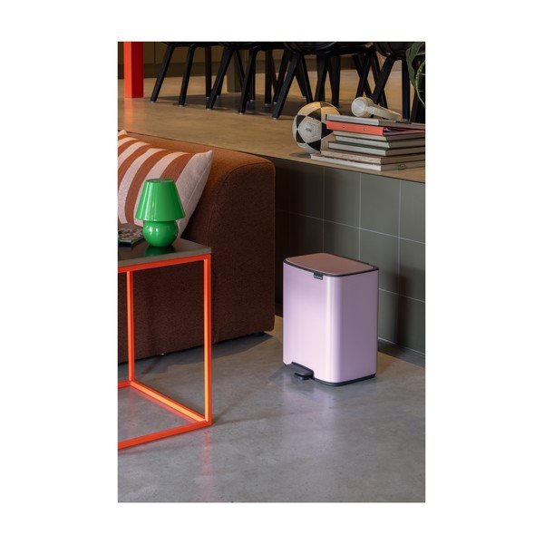 Rózsaszín acél pedálos szemetes 12 l Bo – Brabantia-image-1