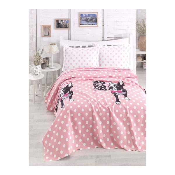 Boston Pink könnyű kétszemélyes ágytakaró, 200 x 235 cm