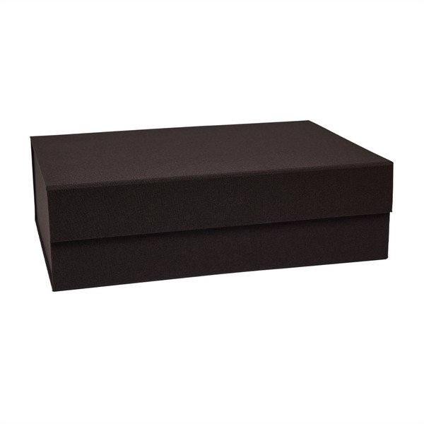 Sötétbarna fedeles karton tárolódoboz 45x33x15 cm Hako – OYOY Living Design