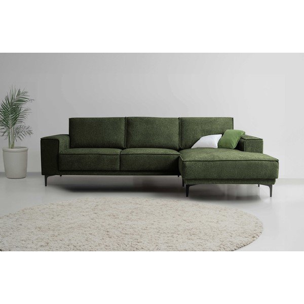 Zöld zsenília sarokkanapé (jobb oldali-heverő résszel) Copenhagen – Scandic-image-1